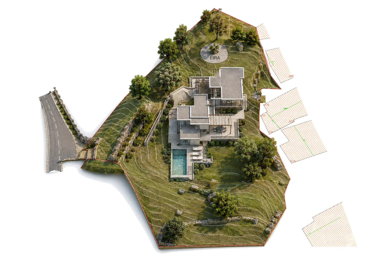 Masterplan of the plot at Travessa do Uruguai